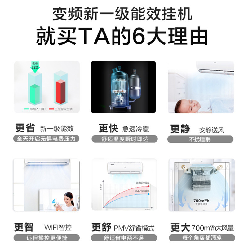 小超人1.5匹新一级变频壁挂机 海尔空调