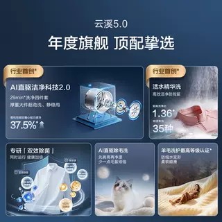[云溪5.0 高配版]海尔新品滚筒洗衣机超薄全自动12KG大容量洗脱D3 - 图0