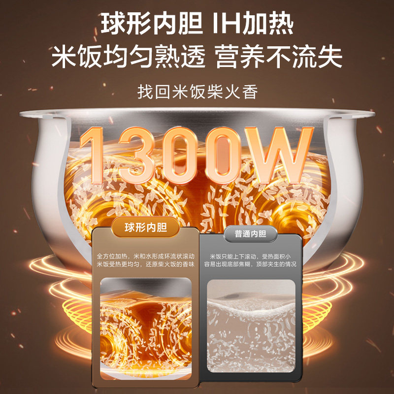 新品|海尔钛0涂层电饭煲IH加热家用大容量WIFI智能4L多功能不粘锅