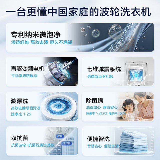 Trade-in Haier pulsator washing machine large capacity fully automatic home 8/10/12KG frequency conversion 20D1