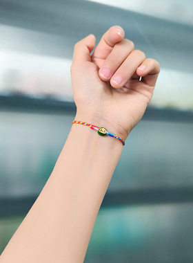 端午节手绳五彩线绳手工编织手绳合金粽子手链五彩绳手编绳饰品绳