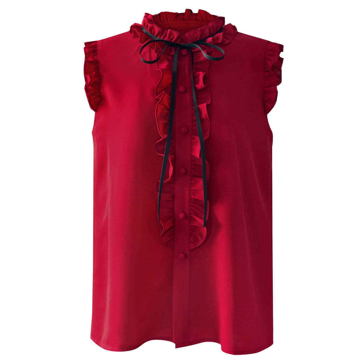 雪纺衫无袖新款韩版夏季洋气潮衬衫 公主的告白蕾丝衫/雪纺衫