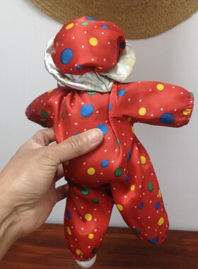 样品旧脏娃娃 乡村陶瓷粗糙的古董马戏团小丑娃娃