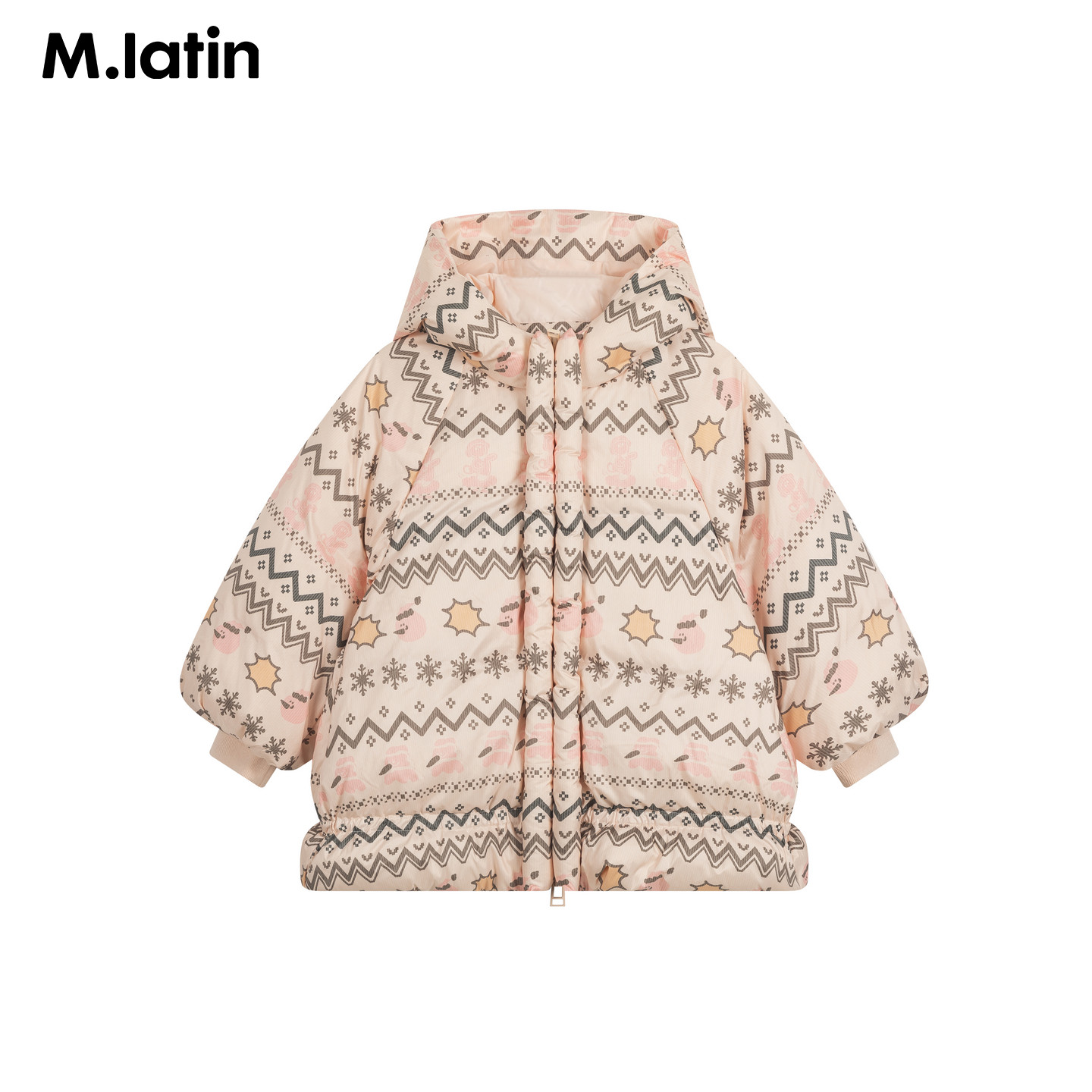 马拉丁儿童羽绒服25冬装新款女小童娃娃裙费尔岛印花中长羽绒服,淘宝优惠券,粉丝福利购,淘宝优惠卷