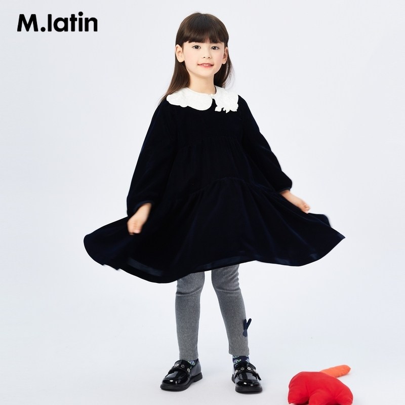 商场同款马拉丁童装女童连衣裙春装新款丝绒大翻领长袖裙子,淘宝优惠券,粉丝福利购,淘宝优惠卷