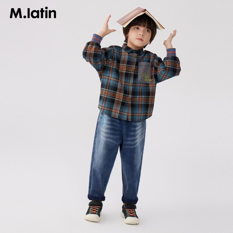 【商场同款】马拉丁童装裤子年冬装新款男童大童火山岩牛仔长裤