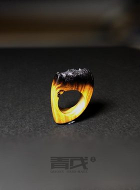 原创个性手工定制首饰品红木戒指