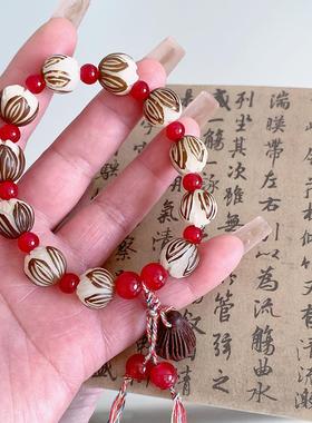 菩提手串新中式国潮风个性时尚小众气质款莲花手饰款简约文玩手链
