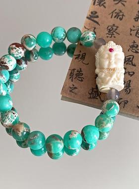 寿山石手饰弹力新中式水钻女