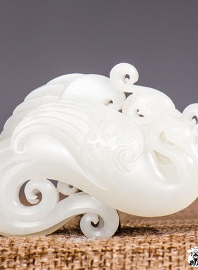 新疆和田玉白玉籽玉挂件双凤鸾鸣40.5克天然玉石吊坠挂坠