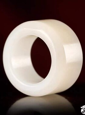 新疆和田玉原毛孔皮白玉籽玉扳指 大权在握 24.7克