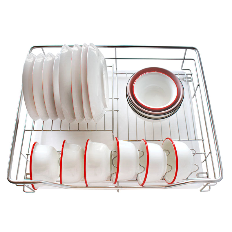 304不锈钢单层碗架橱柜内置抽屉碗碟收纳沥水免安装碗盘碗篮盘架 - 图3