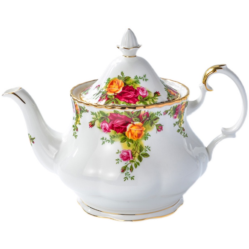 RoyalAlbert皇家阿尔伯特老镇玫瑰系列骨瓷咖啡壶英式下午茶壶-图3