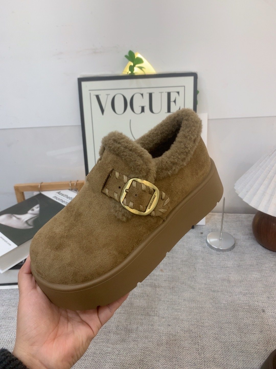 厚底增高全包加绒勃肯鞋女2025秋冬一脚蹬毛毛棉鞋保暖加厚雪地靴,淘宝优惠券,粉丝福利购,淘宝优惠卷