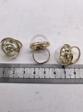 青岛外贸饰品M一6玻璃渡金复古夸张质感个性每个戒指指环