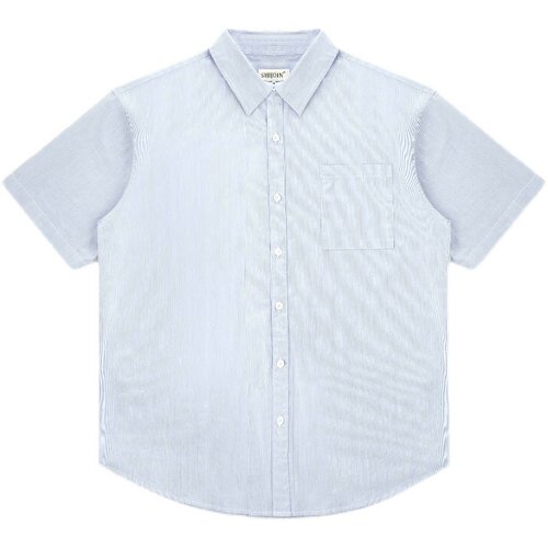 SHIJOIN原创FUNDAJOIN浅蓝色条纹衬衫宽松百搭200179薄款短袖衬衣 - 图3