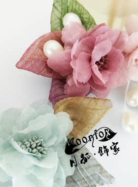 防滑雪纱不对称流苏弹簧夹包邮