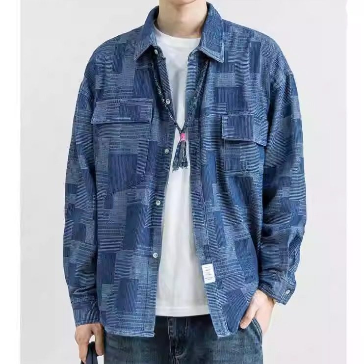 现货5折 KAPITAL JAPA平田衬衫衬衣春秋季男宽松格子长袖外套潮日 - 图0