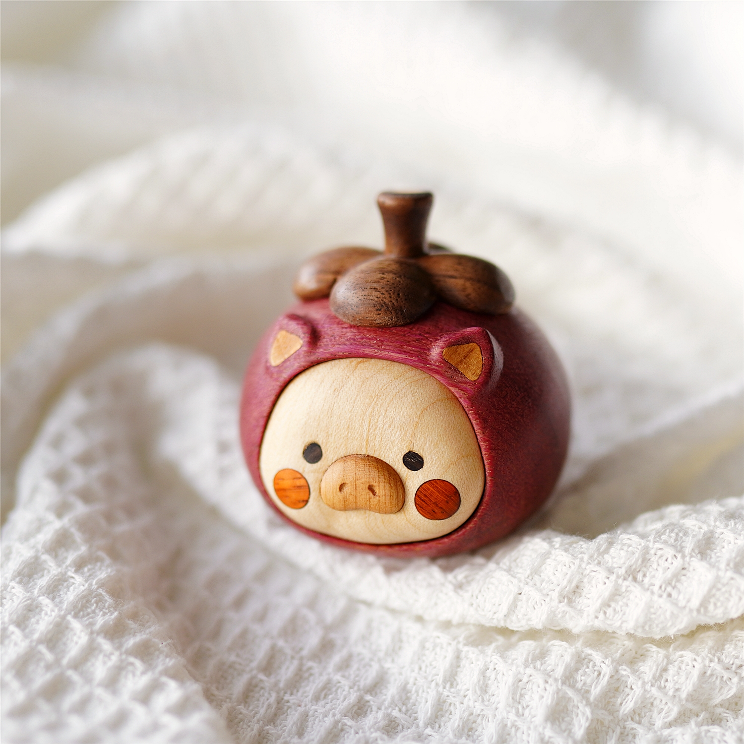 Joe/水果合集可爱原木水果摆件创意手工治愈桌面工位装饰摆件礼物 - 图1