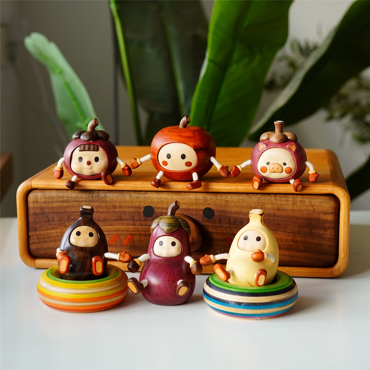 Joe/水果合集可爱原木水果摆件创意手工治愈桌面工位装饰摆件礼物 - 图0