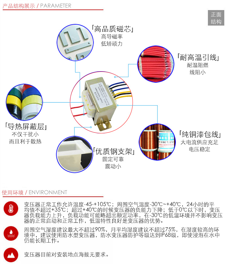 纯铜交流双18V双12V多绕组60W功放电源变压器火牛110V220V可选