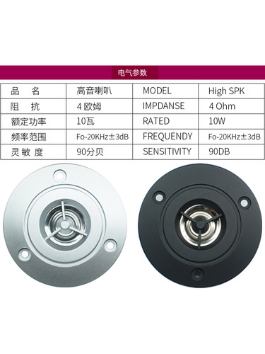 HIFI高保真小高音钛膜毒喇叭高频音箱音响扬声器高频清晰人声亮 - 图1