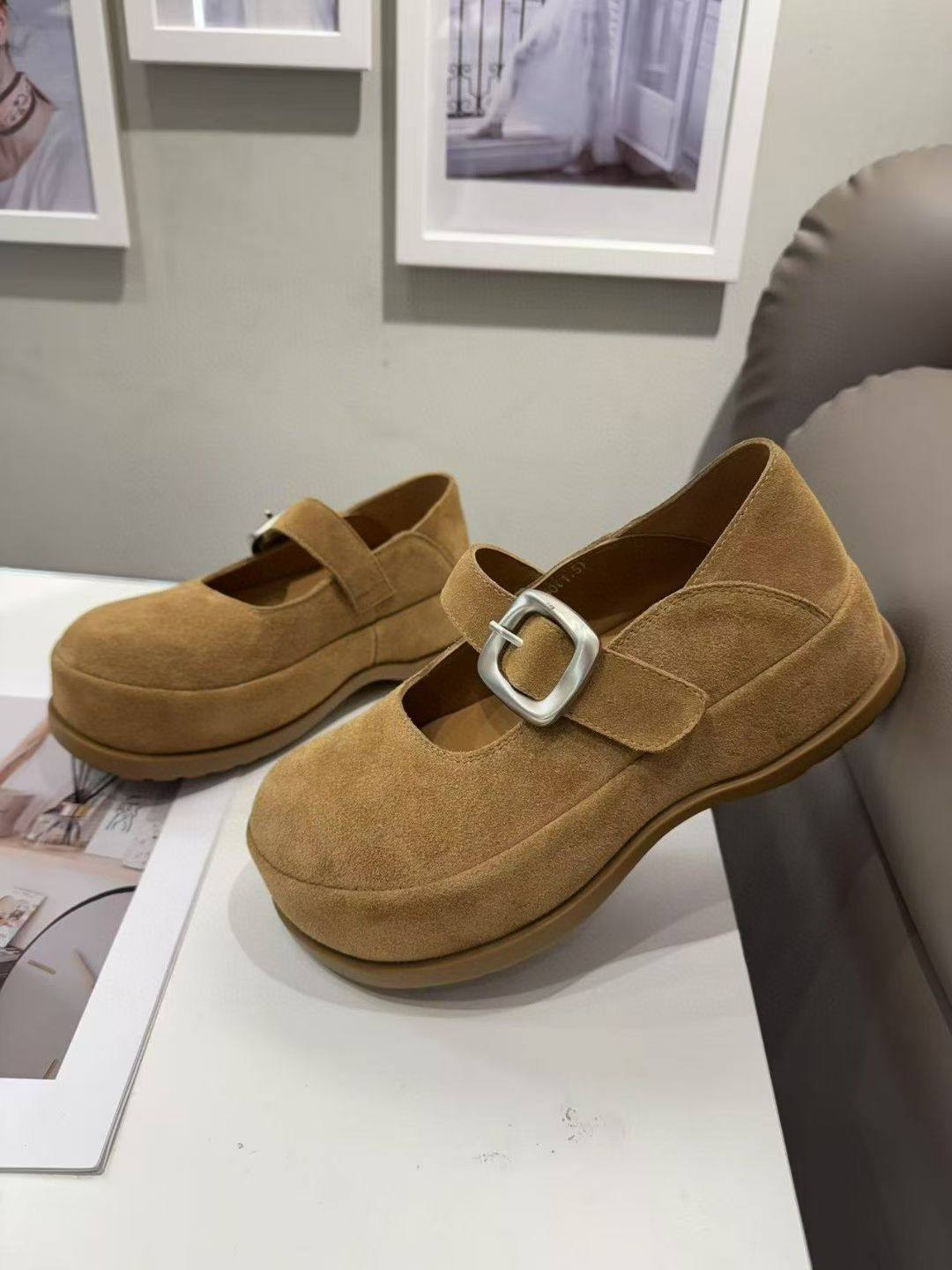 18年老店欧货2026春季新款时尚真皮一字带平底休闲百搭乐福女潮鞋,淘宝优惠券,粉丝福利购,淘宝优惠卷