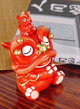 狮三百树脂保平安新中式桌面
