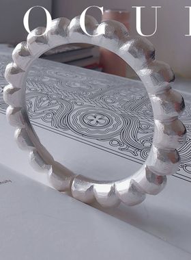 纯手工手镯月如银足银999复刻