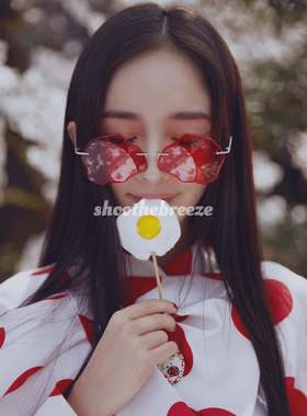 墨镜高级水晶无边框彩色太阳眼镜