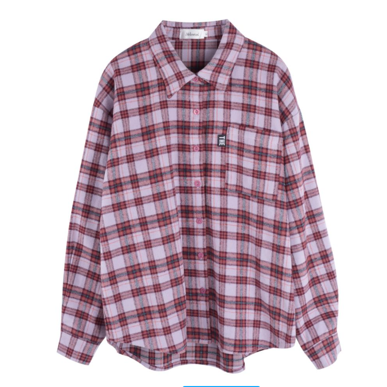 2025春季新款大码女装胖mm韩版磨毛格纹衬衫宽松叠穿内搭衬衣上衣,淘宝优惠券,粉丝福利购,淘宝优惠卷