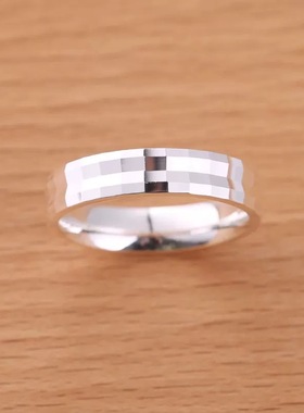 免费刻字999纯银男戒指闭口高级感单身足银设计感定结婚生日礼物