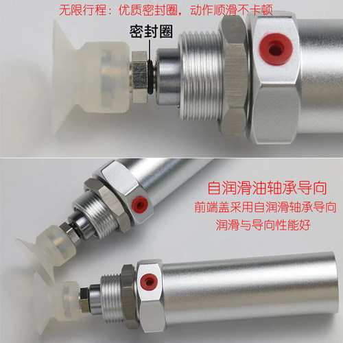 VAC系列真空气缸微型带吸盘小型气动伸缩杆可调节行程带缓冲活塞 - 图1