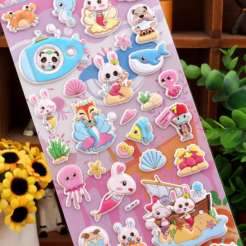 可爱小兔子幼儿园学生奖励儿童立体卡通贴纸sticker贴粘纸小贴画_虎窝淘