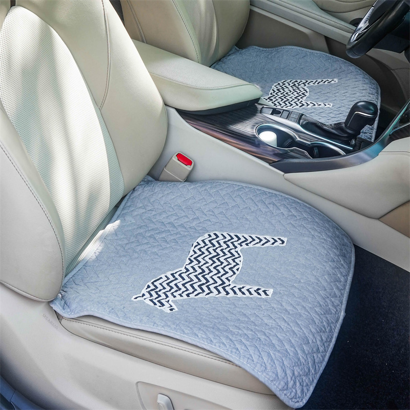 汽车坐垫四季通用三件套纯棉单片后排长条女士车内饰品车座垫水洗