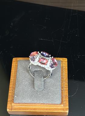 古着饰品欧美夸张设计感彩色钻戒指女小众设计个性指环