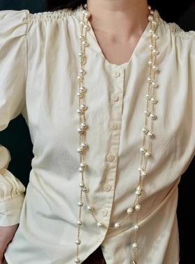 香家秀场琉璃珍珠长项链繁花