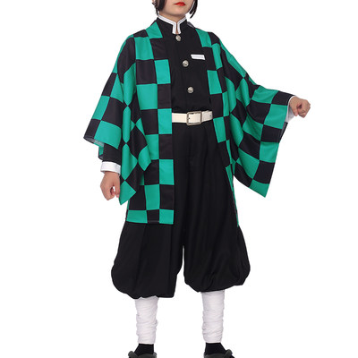 初兽猫现货鬼灭之刃灶门炭治郎cos灶门祢豆子cosplay服装男 虎窝淘