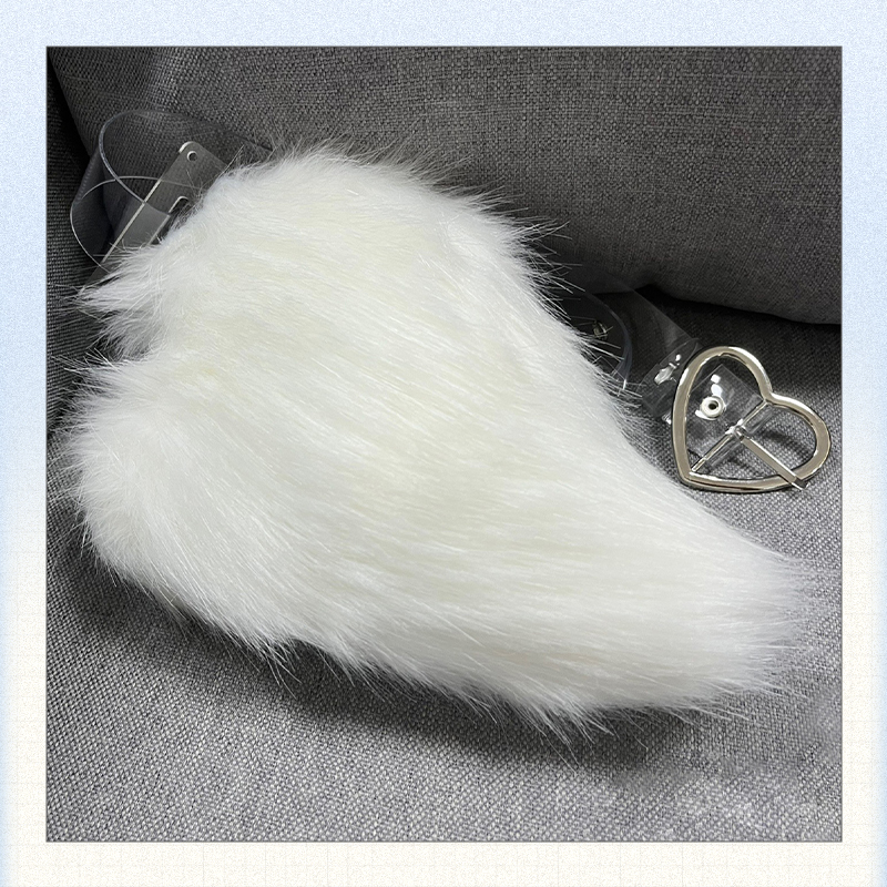 初兽猫fursuit furry可动尾巴 兽装 尾巴 可定制 表演 兽人 白色 - 图0