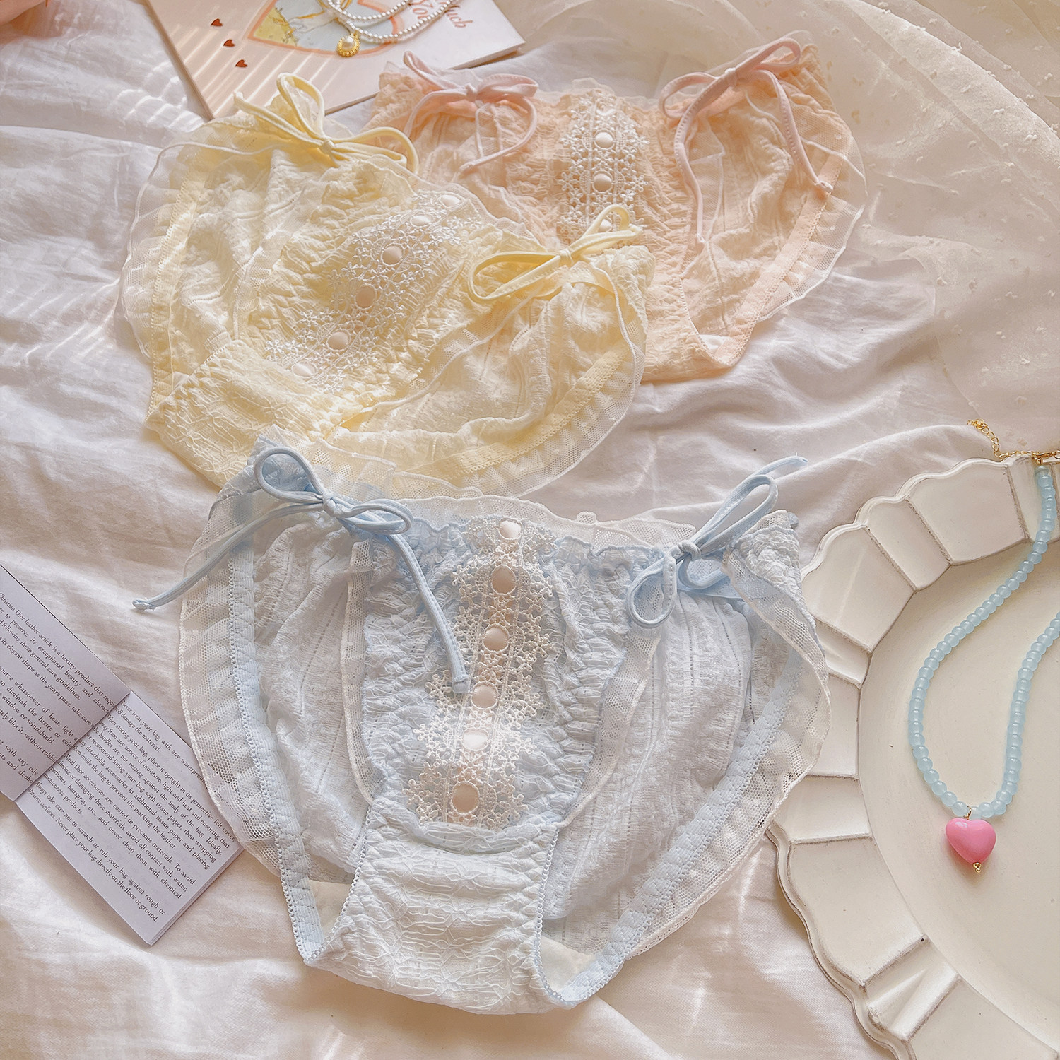 星之少女~法式高开叉女夏季薄款系带女生性感蕾丝纯欲风女士内裤,淘宝优惠券,粉丝福利购,淘宝优惠卷