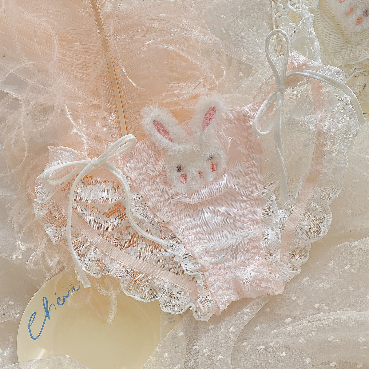 私奔到月球~蕾丝系带中腰少女短裤甜美可爱毛绒小兔纯欲内裤女生,淘宝优惠券,粉丝福利购,淘宝优惠卷