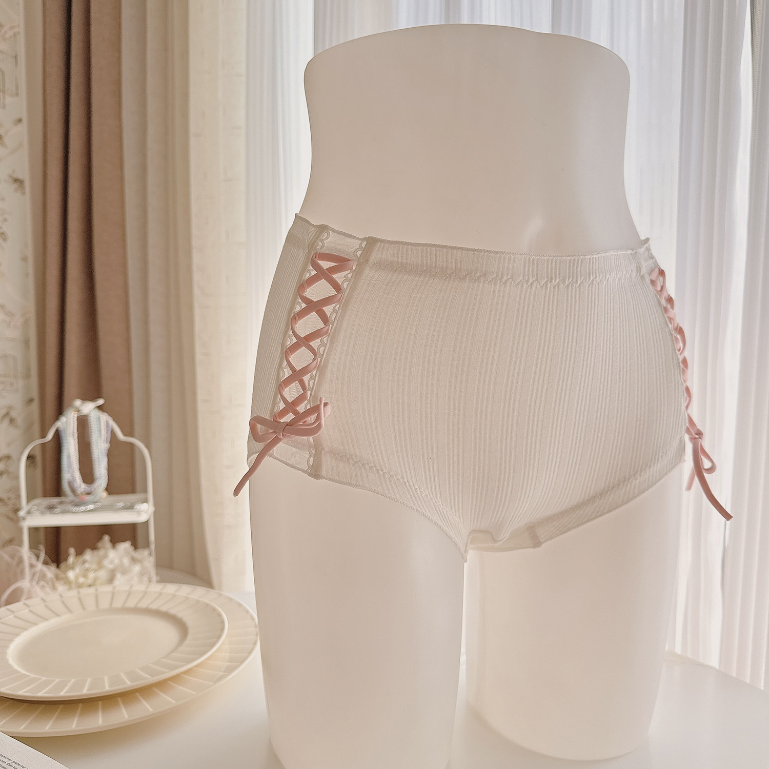 法式情结~辣妹风高腰三角裤甜美交叉绑带纯欲性感包臀内裤女生,淘宝优惠券,粉丝福利购,淘宝优惠卷