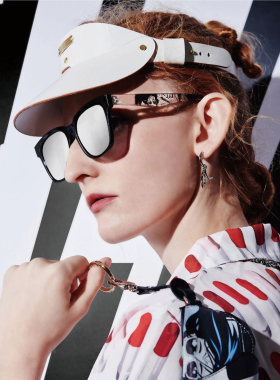 配近视川久保玲偏光方框韩版墨镜