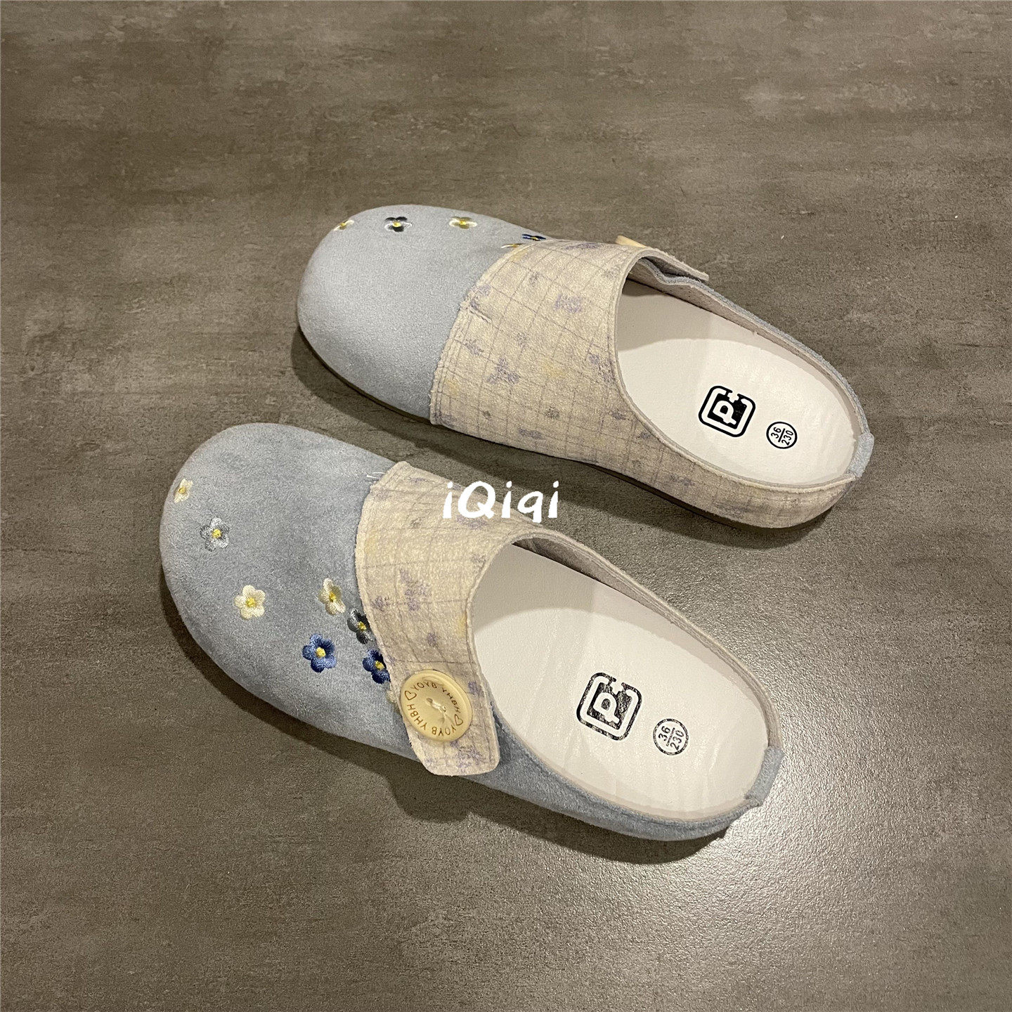 七七主人家 休闲浅口单鞋2026春季新款反绒平底半拖包头勃肯鞋女,淘宝优惠券,粉丝福利购,淘宝优惠卷