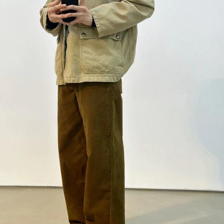 实体现货 Epide Prefab 灯芯绒极简老钱松弛垂感直筒休闲长裤 - 图0