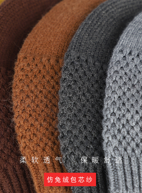 僧人瓜皮帽冬季保暖僧帽仿兔绒针织毛线帽比丘尼帽师父和尚平顶帽