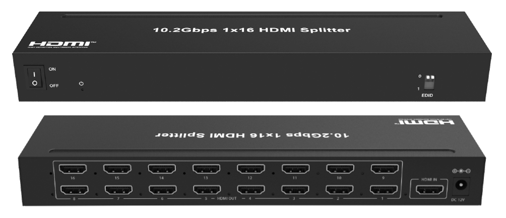 启耀 1进16出HDMI分配器 高清 音视频 支持4K 1080P 3D EDID拷贝 - 图0