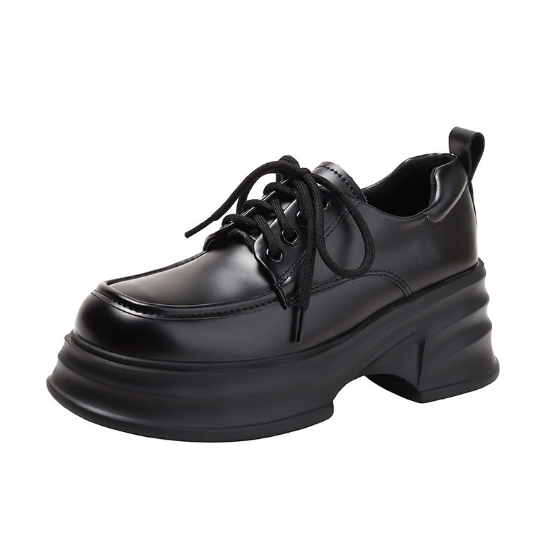 英伦风小皮鞋女2025新款厚底松糕鞋春秋乐福鞋内增高加绒高跟单鞋,淘宝优惠券,粉丝福利购,淘宝优惠卷