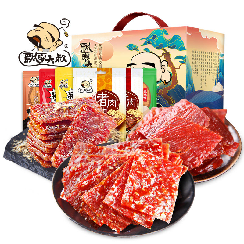 飘零大叔浪味潮食礼盒816g猪肉脯 飘零大叔猪肉类