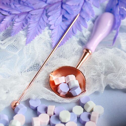 浪漫唯美婚礼火漆熔炉新手工具火漆印章套装带熔炉左撇子勺雪晴紫 - 图1
